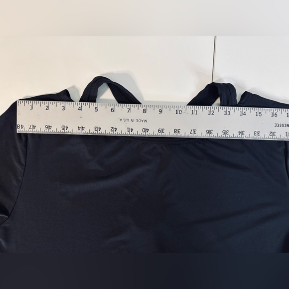 Intimately by Free People Long Sleeve Cross Cut Back into It Black TOP SZ LARGE - Picture 8 of 12